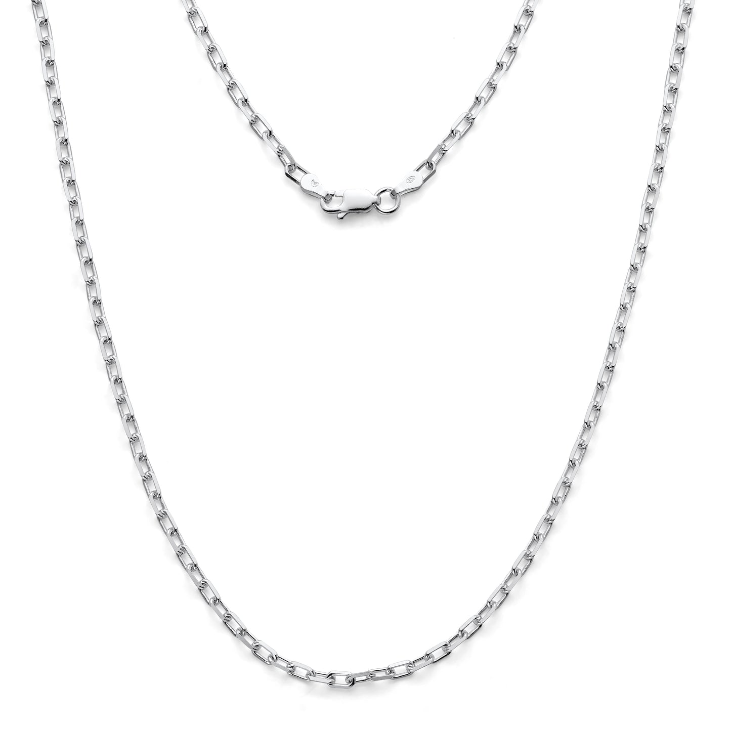 925 Sterling Silver Boston Link Chain Nickel Free Italy Necklaces & Bracelets 3.1mm
