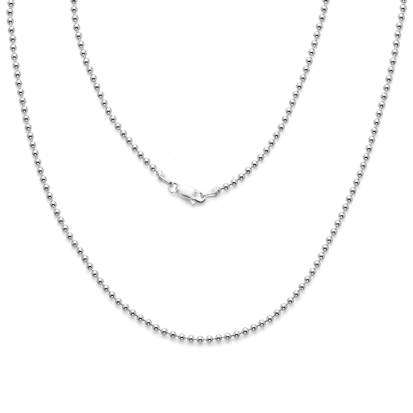 925 Sterling Silver Pallini Bead Ball Necklace & Bracelet 2.2mm