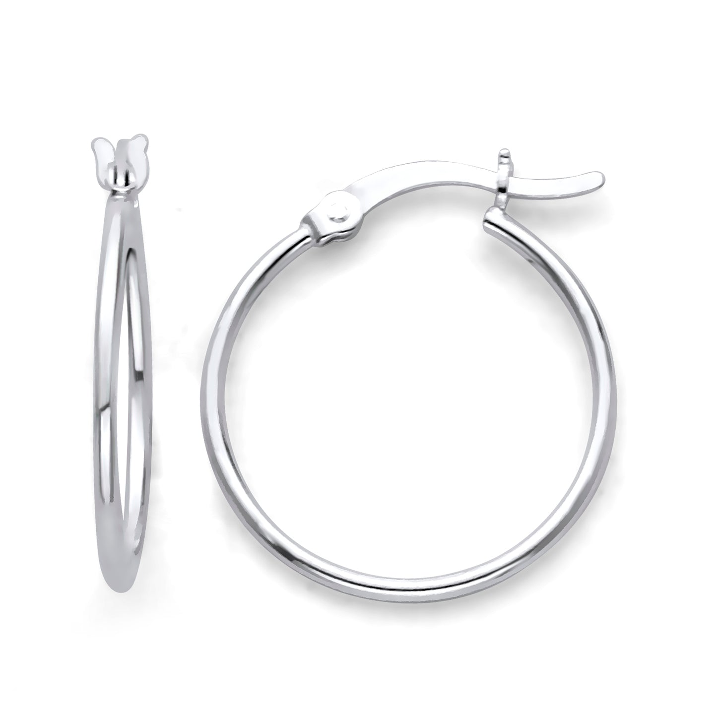 925 Sterling Silver Hoop Earrings 12mm