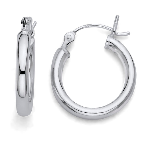 925 Sterling Silver Hoop Earrings 18mm