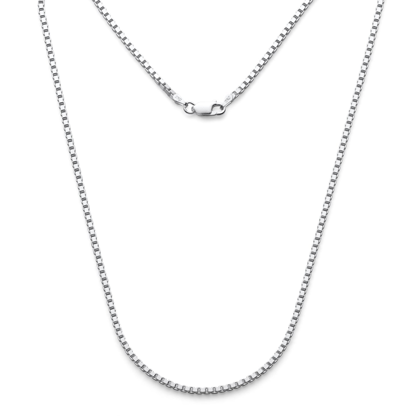 925 Sterling Silver Box Chain Necklaces & Bracelets 1.9mm