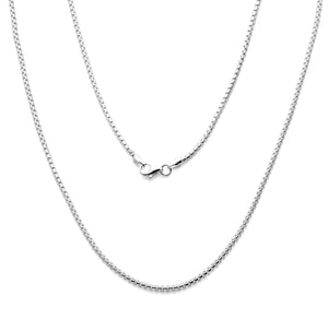 925 Sterling Silver Round Box Chain 2mm