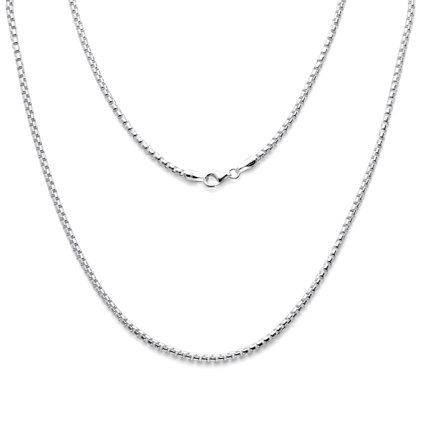 925 Sterling Silver Round Box Chain 2.5mm