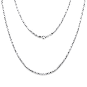 925 Sterling Silver Round Box Chain 2.5mm