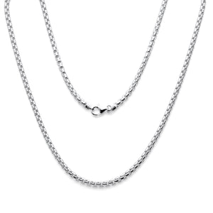 925 Sterling Silver Round Box Chain Necklaces & Bracelets 3.9mm