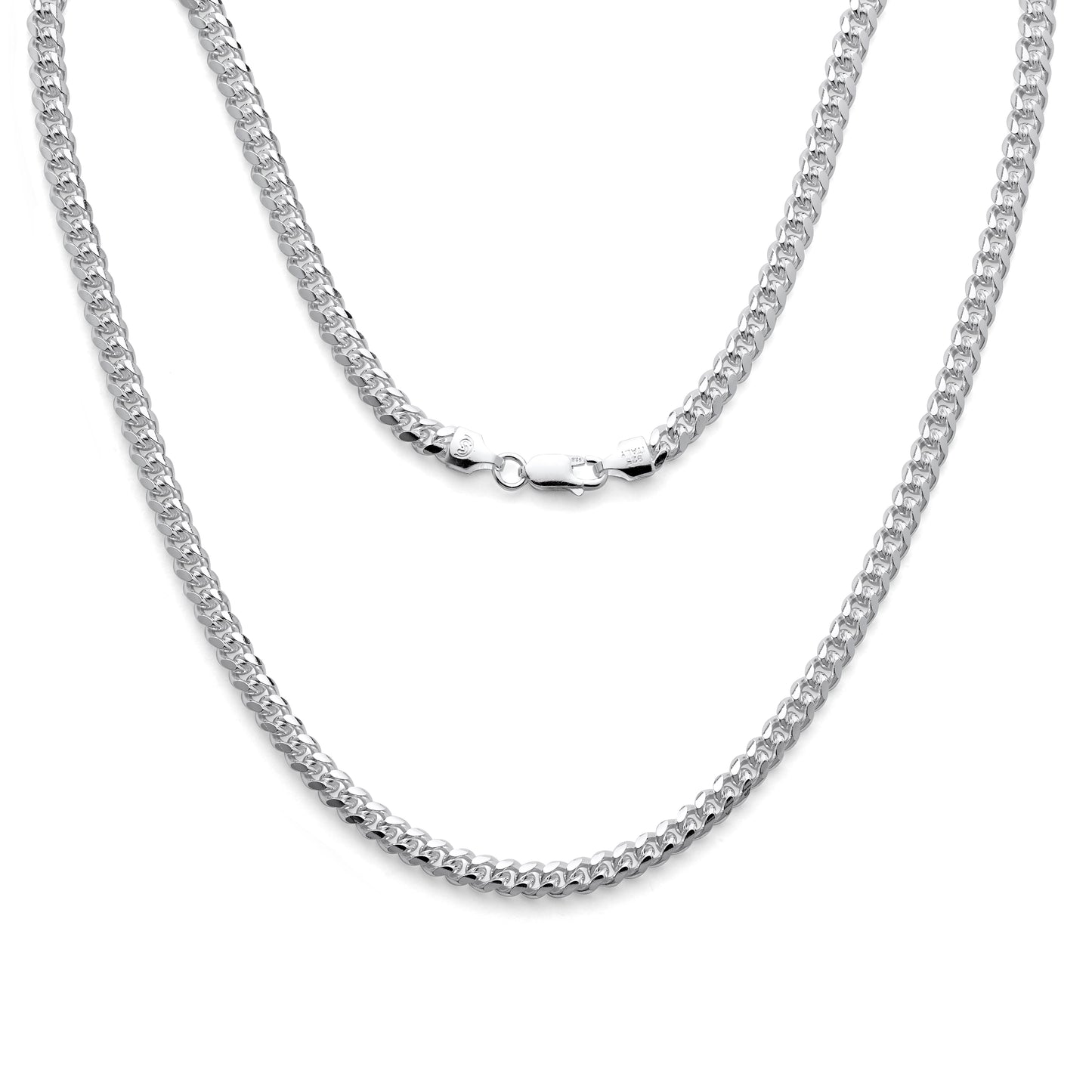 925 Sterling Silver Miami Cuban Link Chain Necklaces & Bracelets 4.8mm