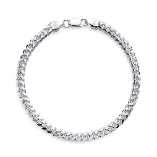 925 Sterling Silver Miami Cuban Link Chain Bracelet 5mm