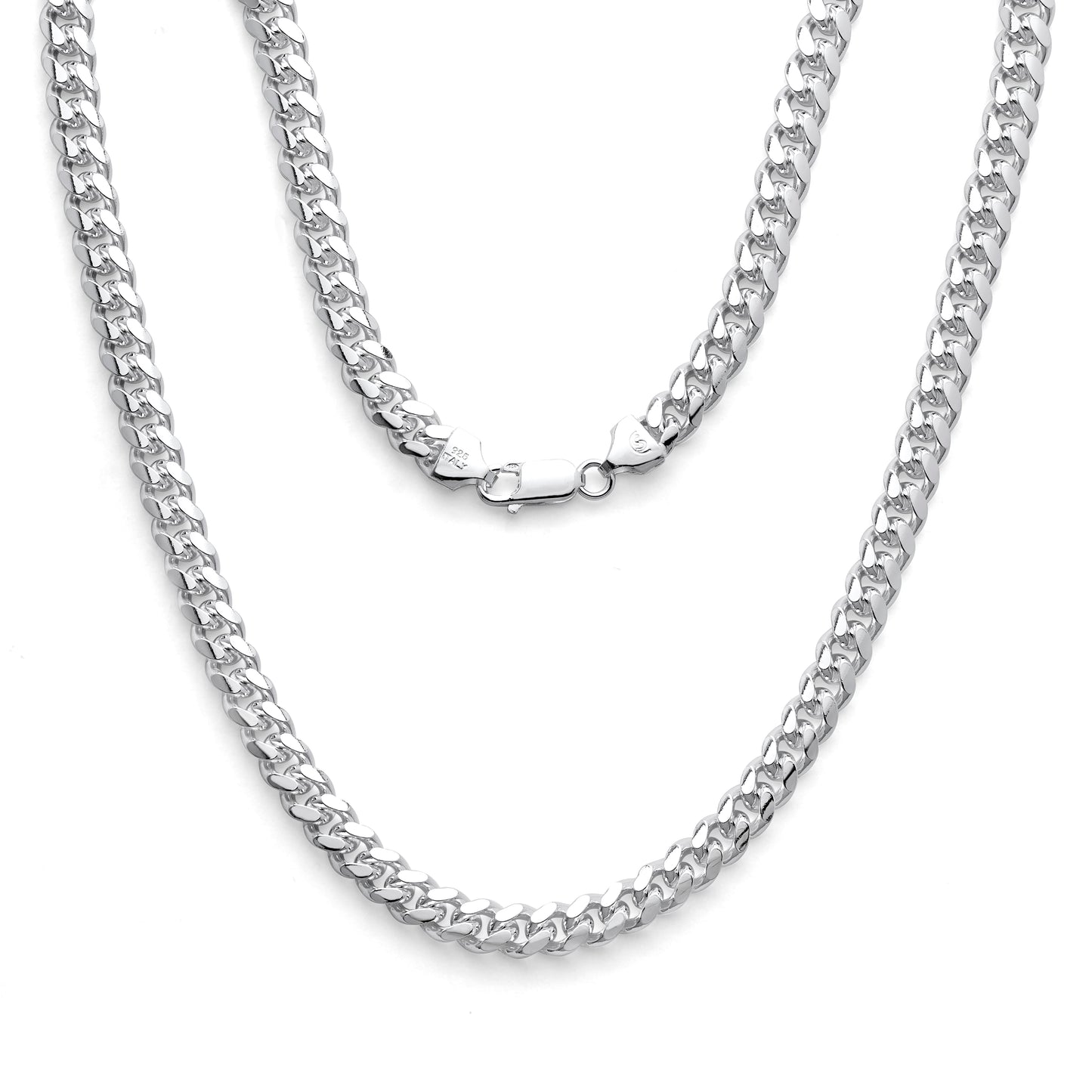 925 Sterling Silver Miami Cuban Link Chain Necklaces & Bracelets 7mm