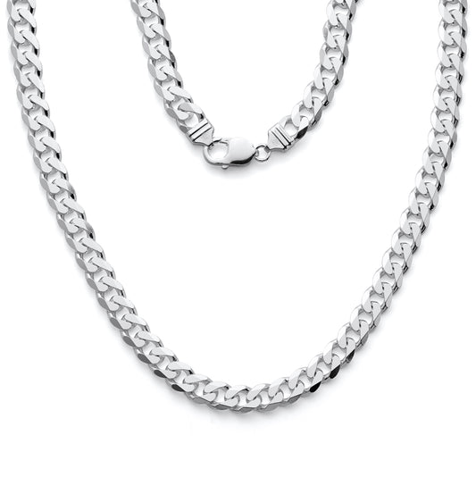 925 Sterling Silver Curb Cuban Link Chain Necklaces & Bracelets 9.3mm