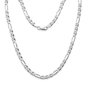 925 Sterling Silver Figarucci Link Chain 5.5mm Beveled