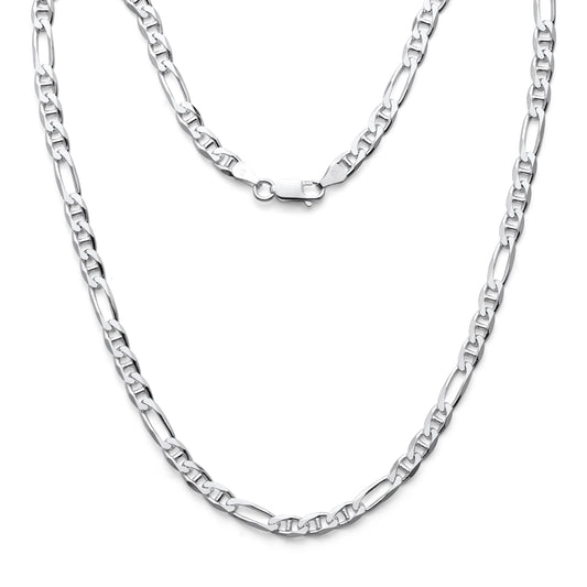 925 Sterling Silver Figarucci Link Chain 5.5mm Beveled