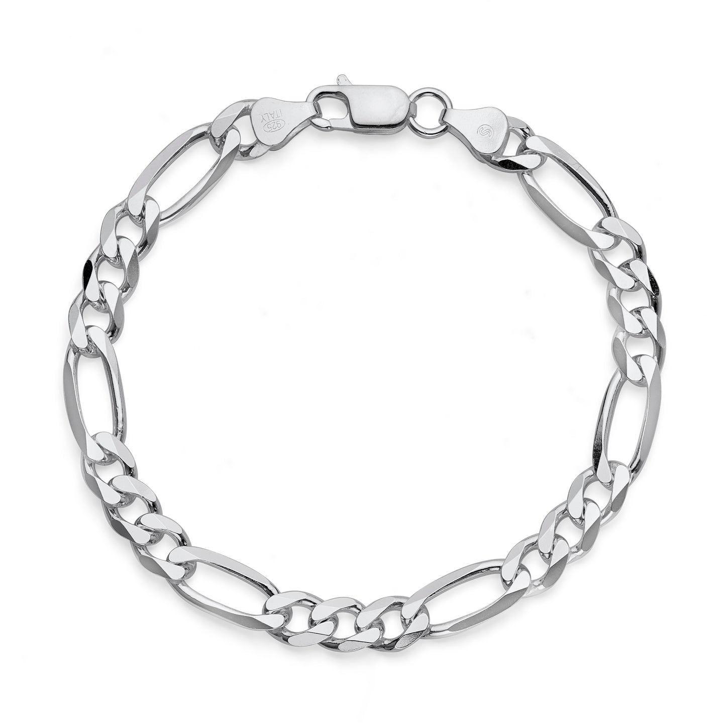 925 Sterling Silver Figaro Link Chain Bracelet 5.5mm