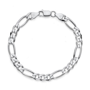 925 Sterling Silver Figaro Link Chain Bracelet 5.5mm