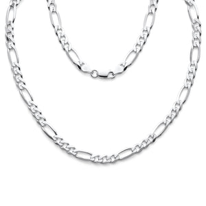 925 Sterling Silver Figaro Link Chain 6.8mm