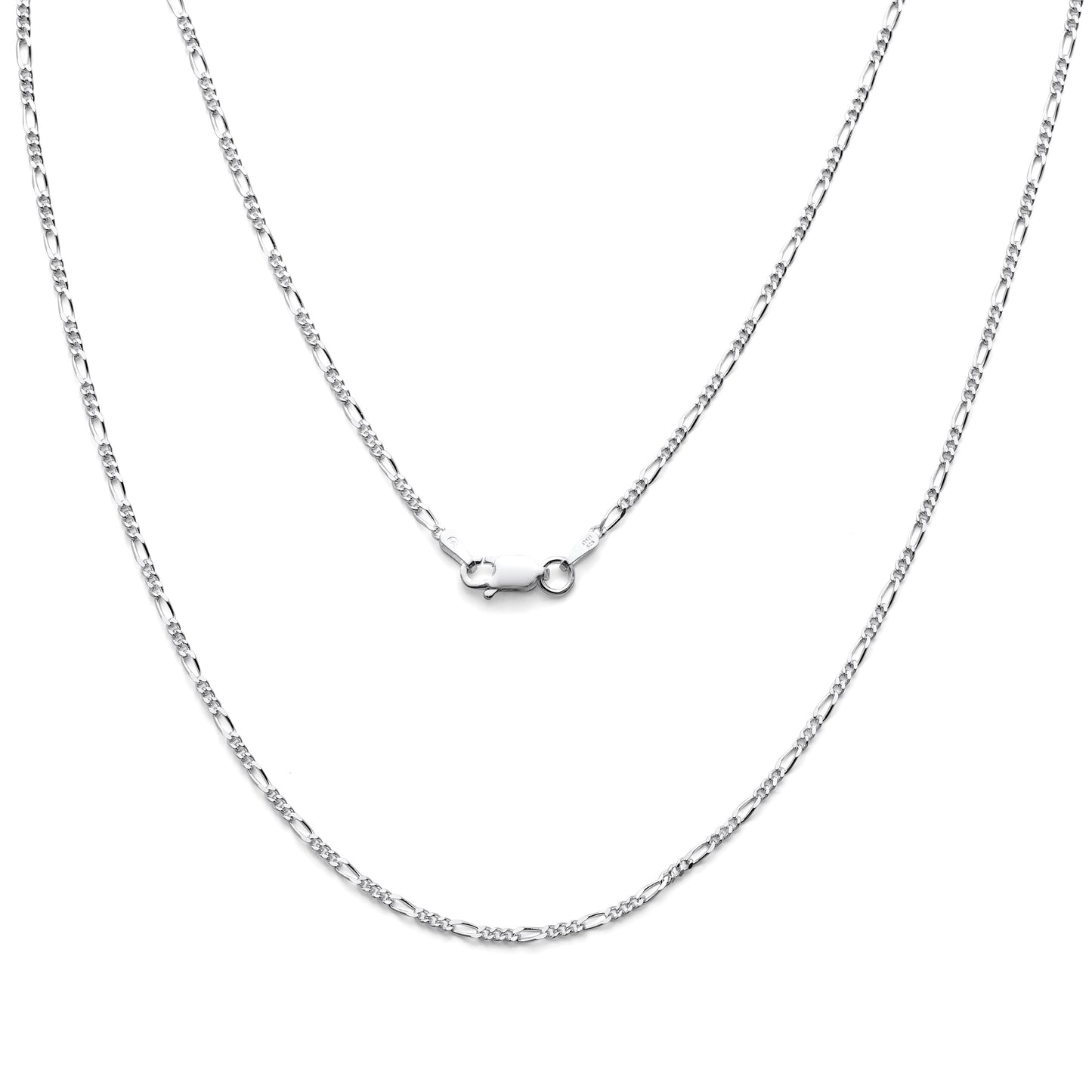 925 Sterling Silver Thin Figaro Link Chain 1.7mm