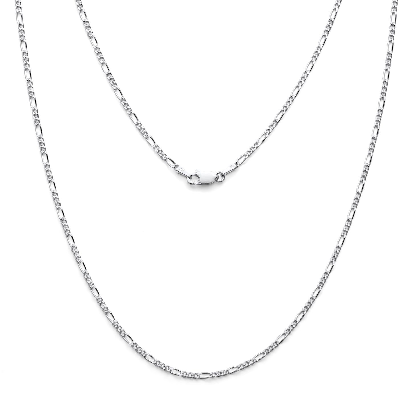 925 Sterling Silver Figaro Link Chain 2.2mm