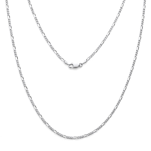 925 Sterling Silver Figaro Link Chain 2.2mm