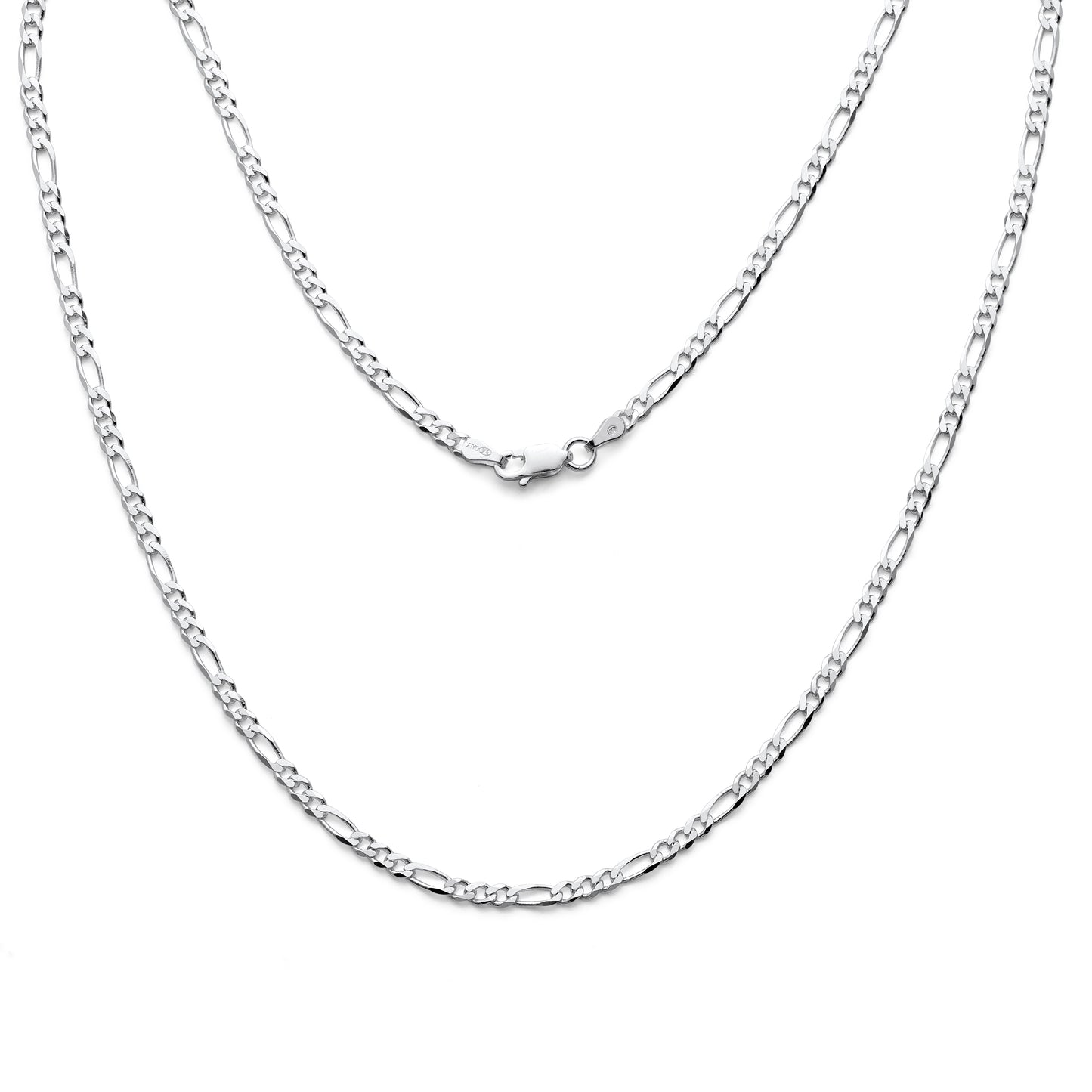 925 Sterling Silver Figaro Link Chain 3mm