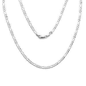 925 Sterling Silver Flat Figaro Chain 4mm