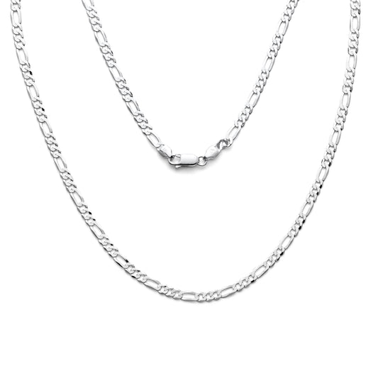 925 Sterling Silver Flat Figaro Chain 4mm