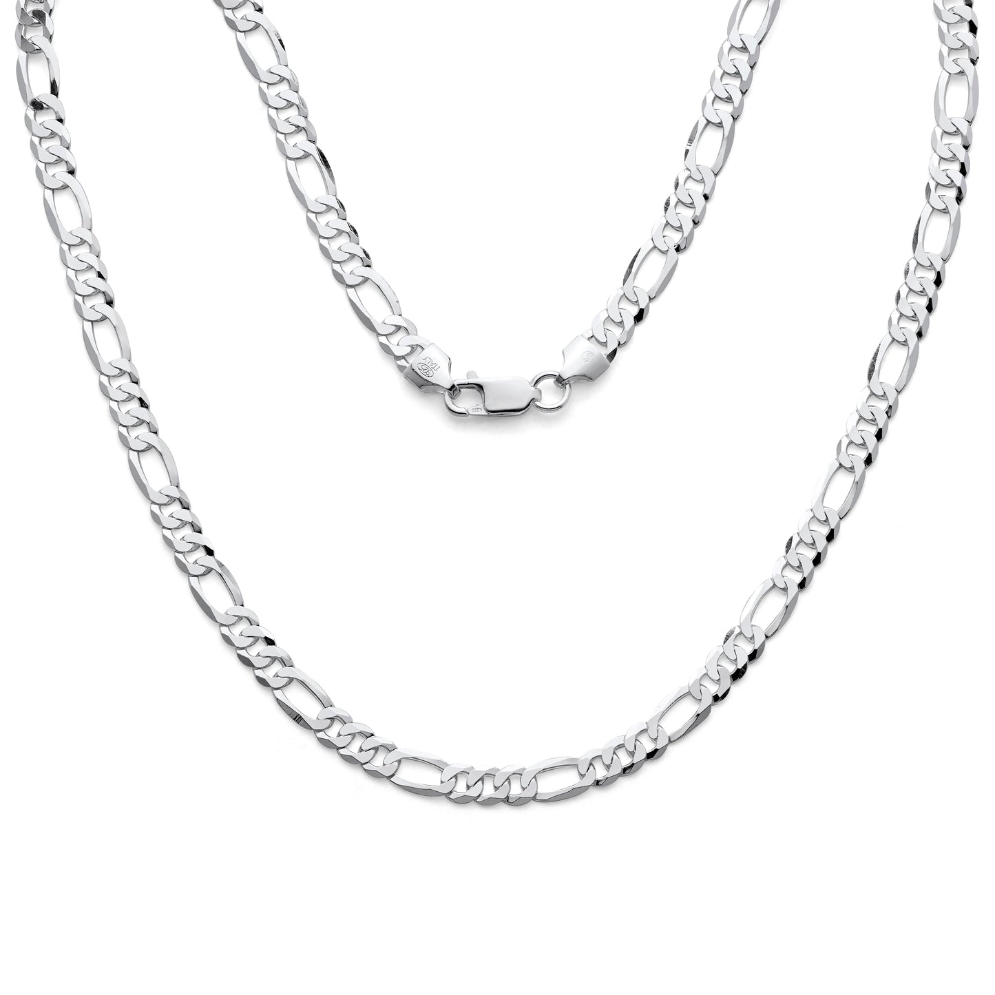 925 Sterling Silver Flat Figaro Chain 6mm