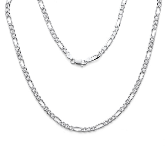 925 Sterling Silver Figaro Link Chain 4.3mm