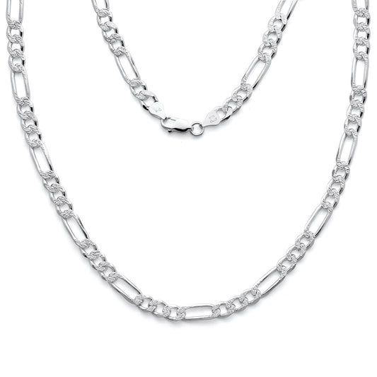 925 Sterling Silver Figaro Link Chain 6.8mm