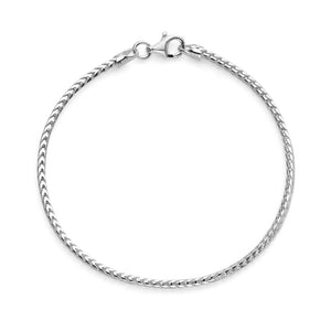 925 Sterling Silver Franco Chain Bracelet 2mm