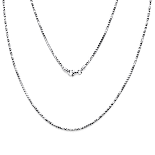 925 Sterling Silver Franco Chain Rhodium 2mm