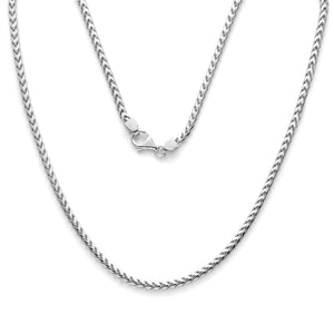 925 Sterling Silver Franco Chain Rhodium 3mm