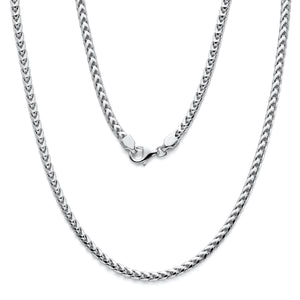 925 Sterling Silver Franco Chain Rhodium 3.5mm