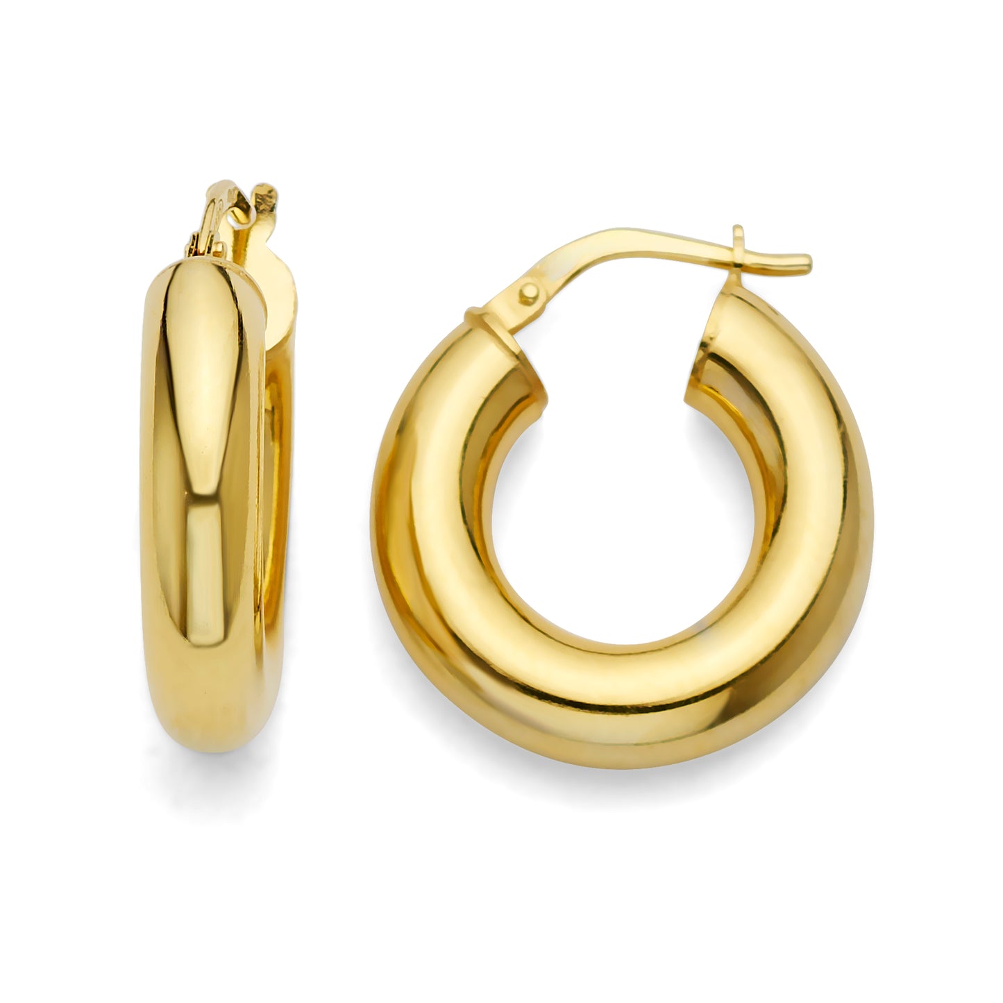 925 Sterling Silver Gold Plated Hoop Earrings 20mm