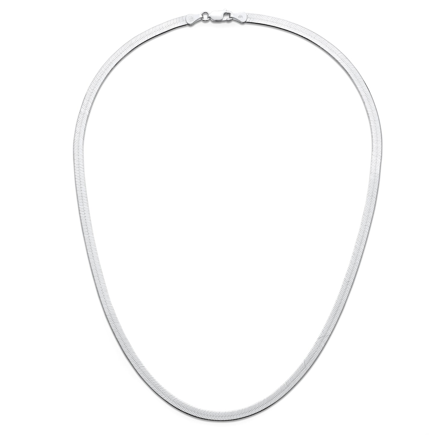 925 Sterling Silver Herringbone Necklace & Bracelet 4.5mm