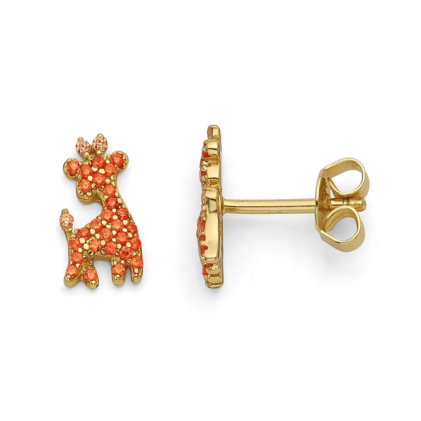 925 Sterling Silver Dainty Giraffe Stud Earrings