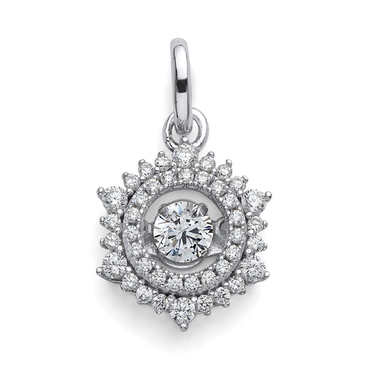 925 Sterling Silver Dancing CZ Sun Halo 1/2 inch