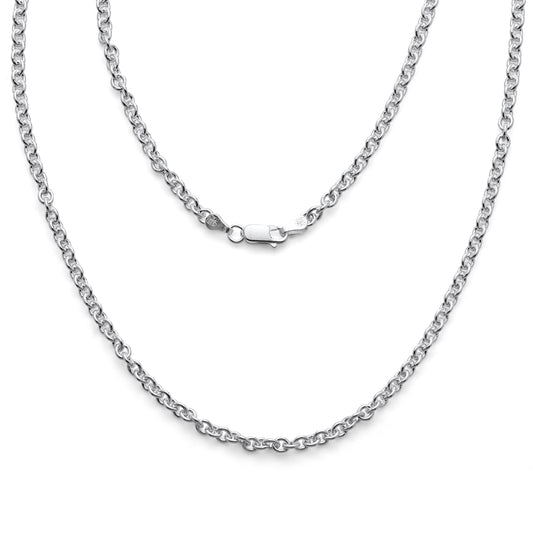 925 Sterling Silver Cable Link Necklace & Bracelet 3.8mm