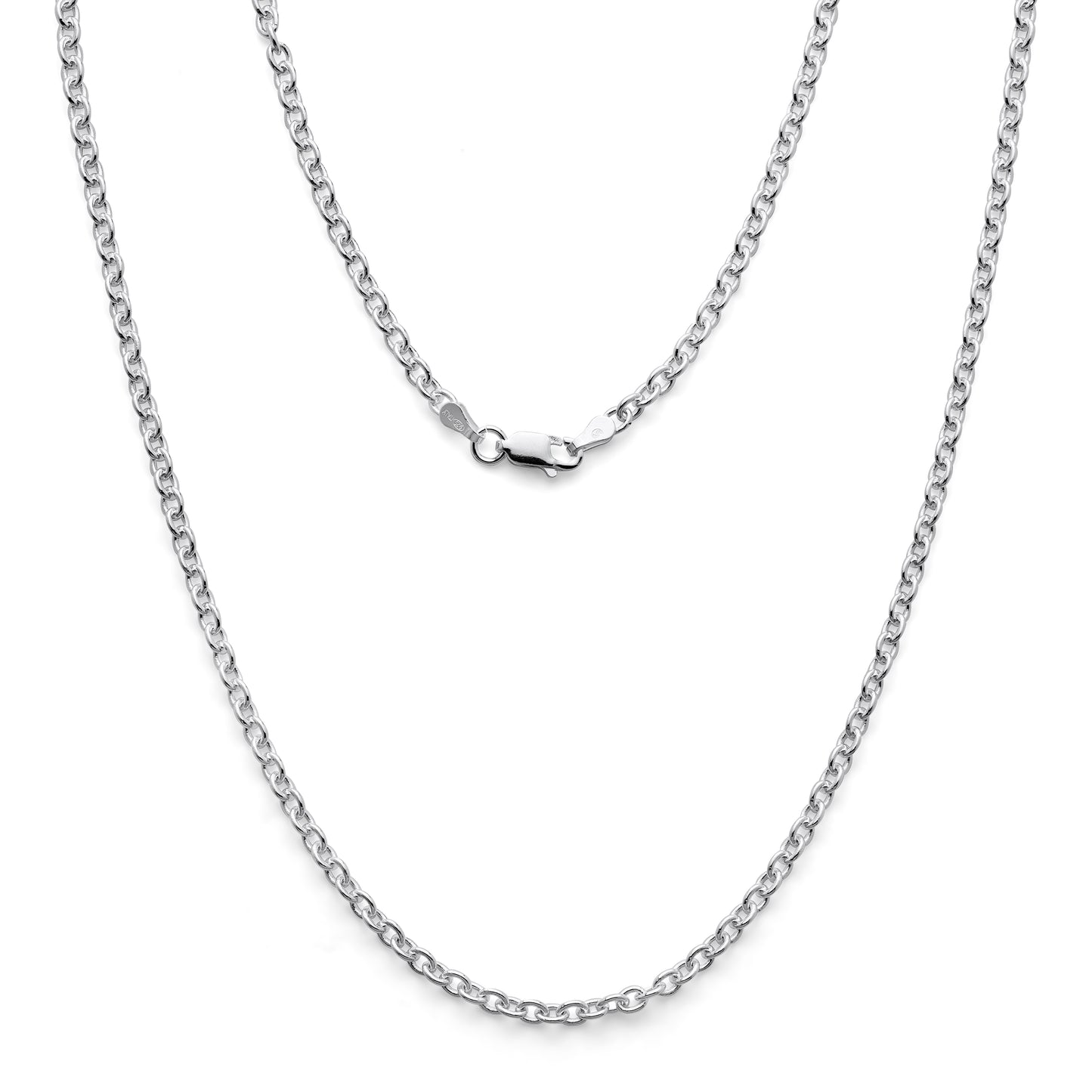 925 Sterling Silver Cable Link Necklace & Bracelet 2.8mm