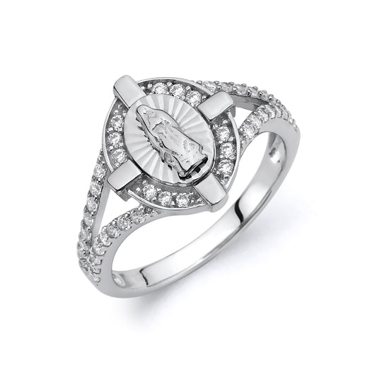 925 Sterling Silver Micropave CZ Guadalupe Ring