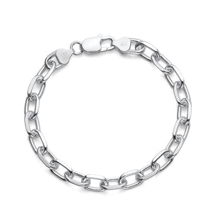 925 Sterling Silver Diamond Cut Rope Chain Bracelet 3mm