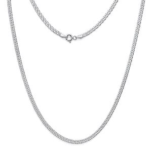 925 Sterling Silver Rombo Double Link Chain 3mm