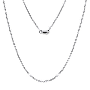 925 Sterling Silver Italian Rolo Chain Necklace 2mm