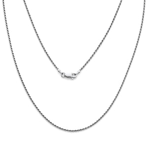 925 Sterling Silver Rope Chain Necklace 1.4mm