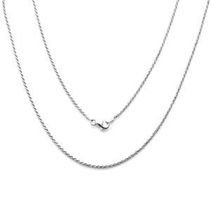 925 Sterling Silver Diamond Cut Rope Chain 1.5mm