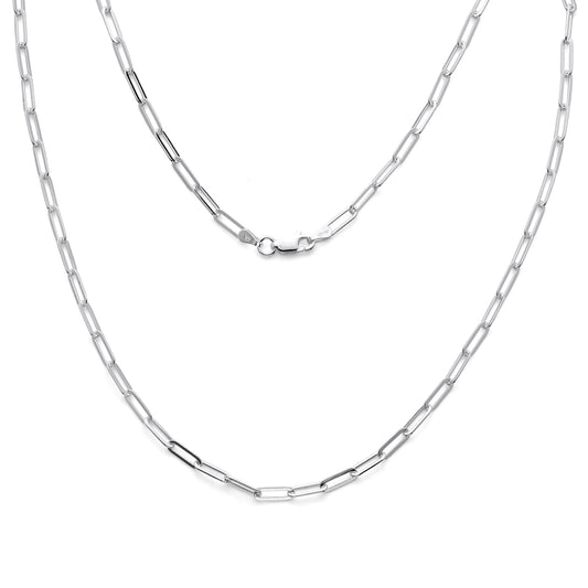 925 Sterling Silver Paperclip Chain 3mm