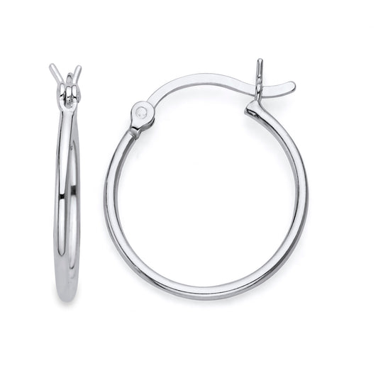 925 Sterling Silver Dainty Hoop Earrings Click Top 18mm