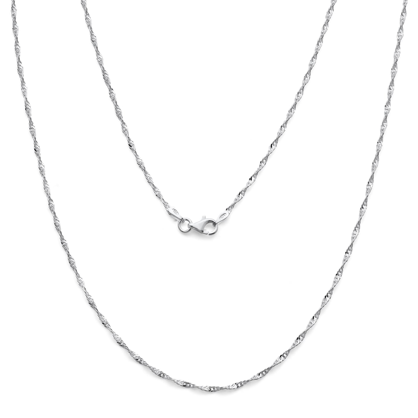 925 Sterling Silver Singapore Chain 1.7mm