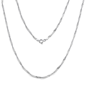 925 Sterling Silver Singapore Chain 2.2mm