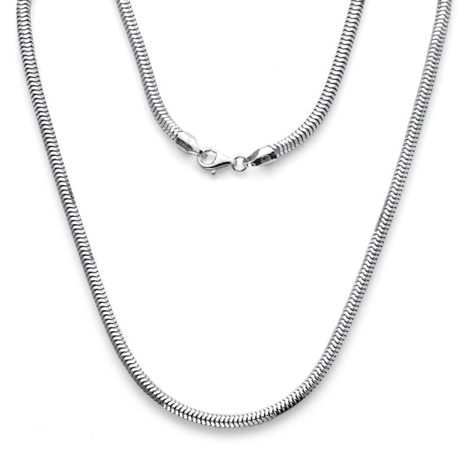 925 Sterling Silver 8-Sided Snake Chain Necklaces & Bracelets 4.5mm