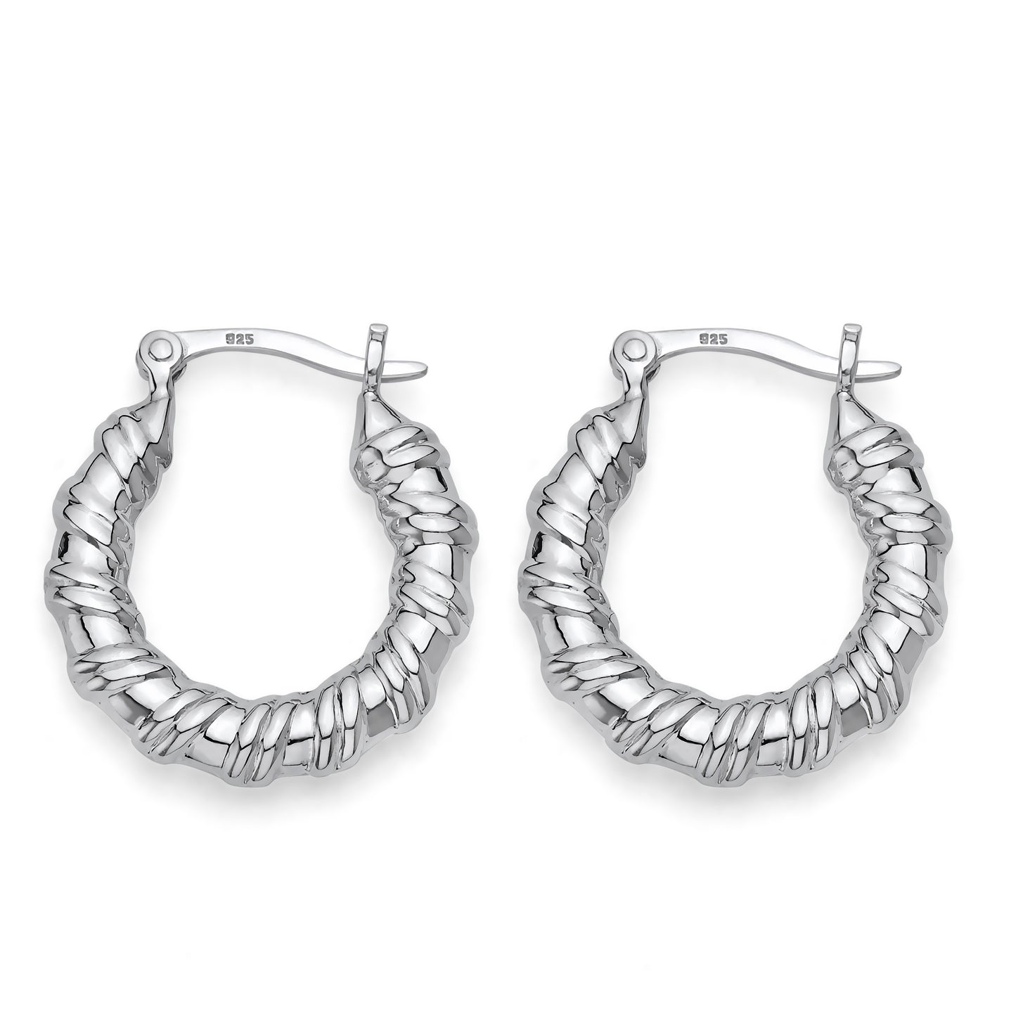 925 Sterling Silver Double Wrapped Hoop Earrings