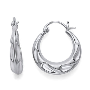 925 Sterling Silver Teardrop Hoop Earrings